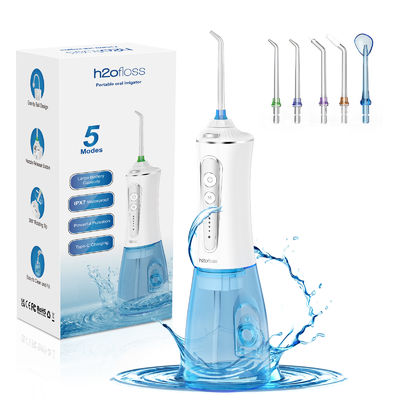 OEM / ODM Rechargeable Cordless Water Flosser 300ML IPX7 Waterproof 5 Modes