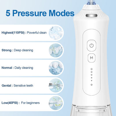 5 Modes Water Flosser 360° Rotation Oral Irrigator IPX7 Waterproof 6 Jet Tips Water Jet Teeth Cleaner
