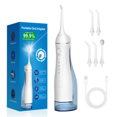 فلاشر الماء 4 أوضاع 2500mAh 300ML مرطبات أسنان محمولة قابلة لإعادة الشحن