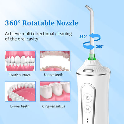 300ml IPX7 Waterproof Rechargeable Cordless Portable Water Flosser with 5 Cleaning Modes and 40-110 PSI Water Pressure