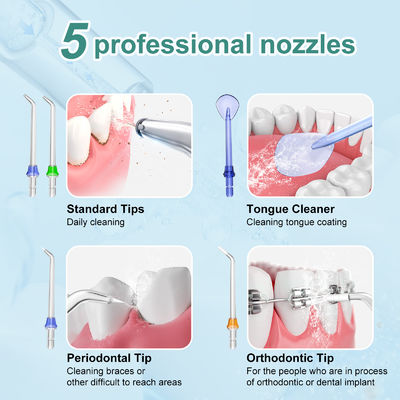 Portable Rechargeable Water Pick Teeth Cleaner Cordless 5 Modes Dental Teeth Irrigator