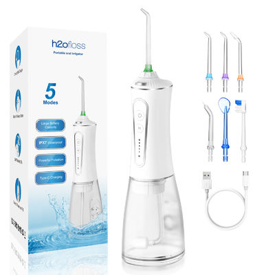 Home And Travel Portable Electric Dental Flosser 5 Modes With Replaceable Brush Head For Teeth