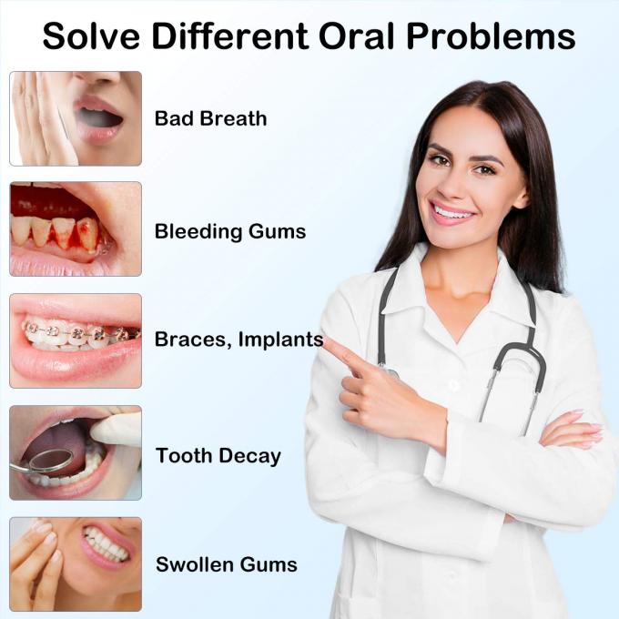 Líquido de limpeza sem corda dos dentes de Flosser da água, Irriga oral dental portátil 5 modos, IPX7 impermeável